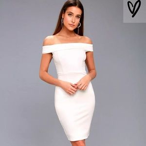 NWT Lulu's White Off Shoulder Dress